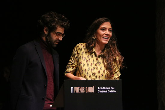 Núria Prims and David Verdaguer read the nominees to the 2018 Gaudí Awards (by Pere Francesch)